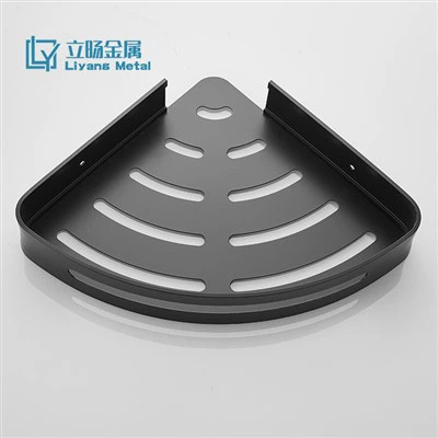 Crna kupaonska tuš polica